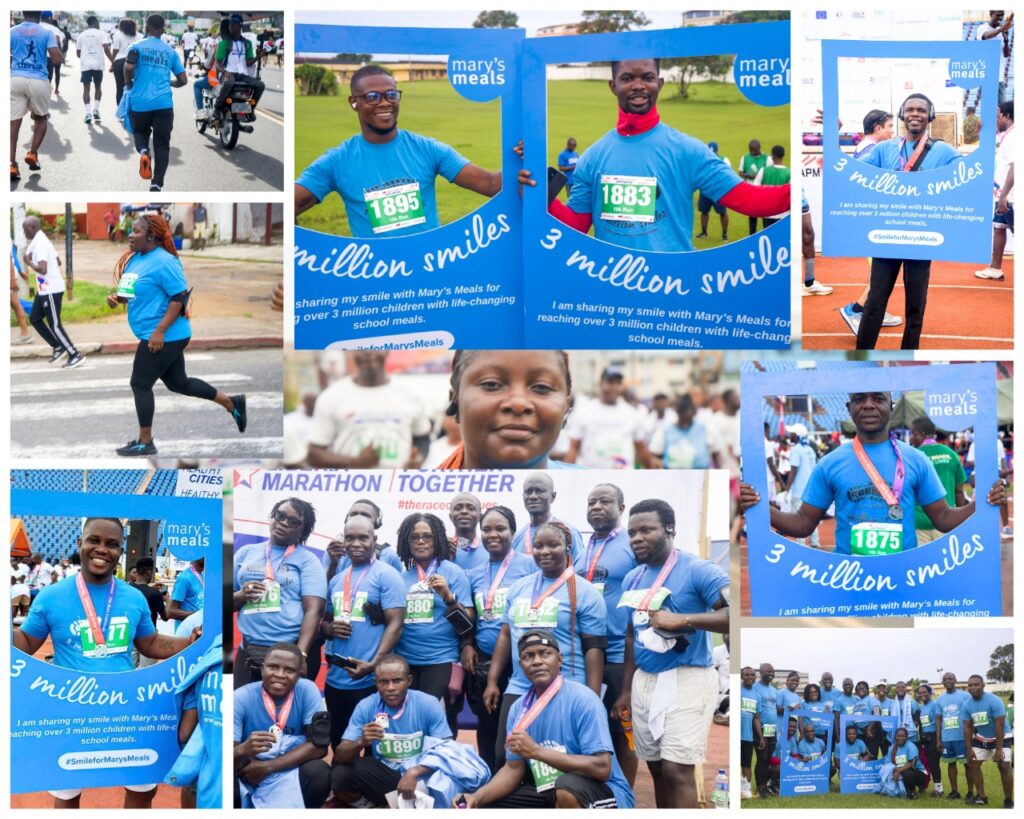 Mary’s Meals Crosses Liberia Marathon Finish Line with “3 Million Smiles” and a Powerful Message
